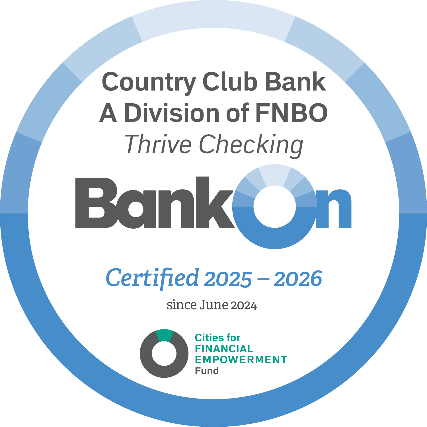 country club bank thrive checking bank seal